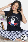 Zivame Farm Lore Knit Cotton Pyajama Sets - Estate Blue — thumbnail 1